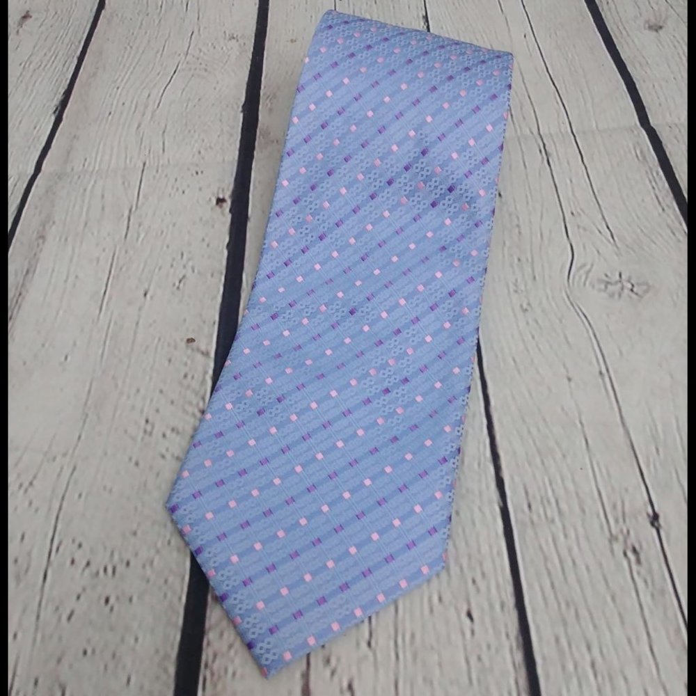 Giorgio Armani Purple Pink Woven diamond silk tie